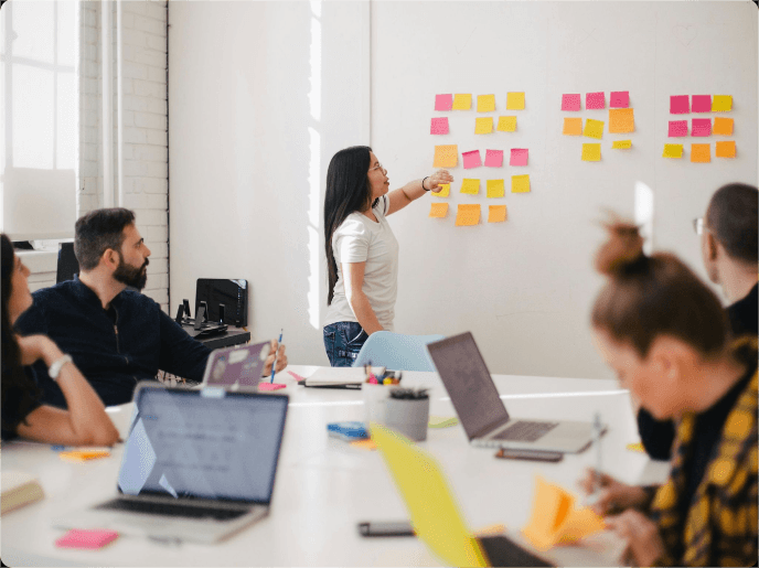 Team collaboration with sticky notes