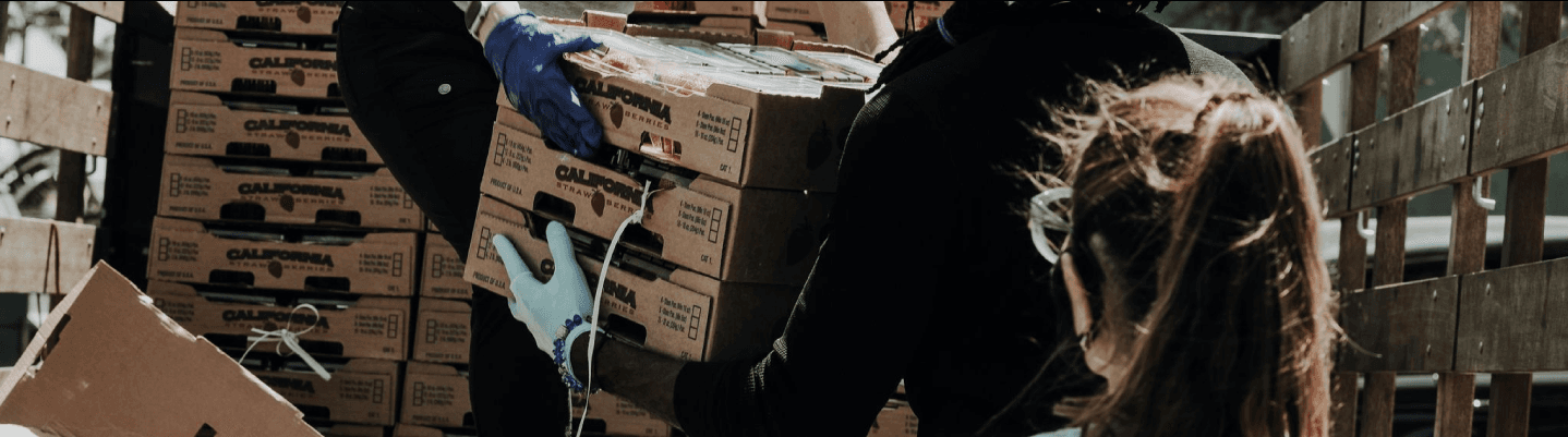 Volunteers working together